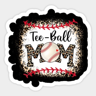 Ball Mom Mother's Day Tee Teeball Mom Leopard Funny Shirt Sticker